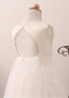 3D Flowers Lace Jewel  A-line Flower Girl Dress