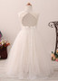 3D Flowers Lace Jewel  A-line Flower Girl Dress