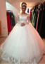  Beadings Off-the-shoulder Long Sleeve  Ball Gown Wedding Dress 