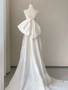 Shop 2024 ANNAKOO Trumpet Mermaid Satin Bow Sweetheart Wedding Dress Under 169