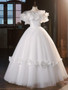 Shop 2024 ANNAKOO Ball Gown Tulle Off The Shoulder Flower Pearls Wedding Dress Under 329