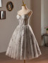 Shop 2024 ANNAKOO  A-Line Sweetheart Tulle Sequin Gray Homecoming Dress Under 139