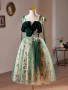 Shop 2024 ANNAKOO A-Line Tulle Sequin Velvet Green Short Homecoming Dress Under 128