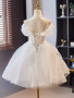 Shop 2024 ANNAKOO Off The Shoulder Sweetheart Tulle White Short Mini Homecoming Dress Under 129