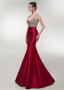 Satin V-neck Red Long Beading Prom Mermaid Evening Dress 
