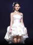Shop 2024 ANNAKOO Strapless Ruffles Ruched Satin Short Mini Homecoming Dress Under 129