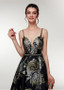 Floral Spaghetti Straps Print Long A-line Prom Evening Dress