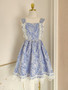 Shop 2024 ANNAKOO Straps Blue Beading Pearls Short Mini Print Homecoming Dress Under 98
