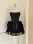 Shop 2024 ANNAKOO Strapless Tulle Tuffles Short Mini Black Homecoming Dress Under 89