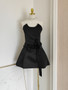 Shop 2024 ANNAKOO Black Strapless Satin Short Mini Flower Homecoming Dress Under 95