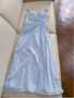 Shop 2024 ANNAKOO Blue Chiffon Ruched Tea Length Sheath Column Party Dress Under 99