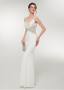 Stretch Satin V-neck Neckline Floor-length Mermaid Evening Dress