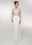 Stretch Satin V-neck Neckline Floor-length Mermaid Evening Dress