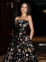 Shop 2024 ANNAKOO Floral Sweetheart A Line Black Sequin Prom Dress Under 189