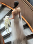 Tulle One Shoulder A Line Pleats Wedding Dress