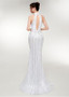 High Collar White Long Mermaid Prom Evening Dress