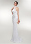 High Collar White Long Mermaid Prom Evening Dress