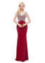 V-neck Red Beading Mermaid Prom Evening Dress 