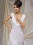 Shop 2024 ANNAKOO V Neck Lace Trumpet Mermaid Simple Wedding Dress Under 199