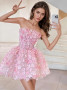 Shop 2024 ANNAKOO Pink Strapless Flowers Short Mini Homecoming Dress Under 188