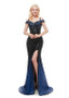 Sequin Lace Spaghetti Straps Mermaid Prom Evening Dress With Slit