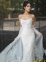 Shop 2024 ANNAKOO Strapless Trumpet Mermaid Tulle Lace Wedding Dress Under 199