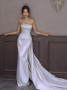 Shop 2024 ANNAKOO Beading Strapless Satin Trumpet Mermaid Wedding Dress Under 189