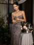 Shop 2024 ANNAKOO  Sparkle Sequin Sheer Neck Sheath Column Party Dress Under 118