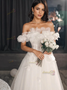 Shop 2024 ANNAKOO White Off The Shoulder Flower Wedding Dress Under 159