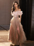 Shop 2024 ANNAKOO Sparke Pink Tulle Off The Shoulder Prom Dress Under 139