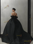 Shop 2024 ANNAKOO Long Sleeve Black Flower Strapless Ball Gown Prom Dress Under 289