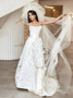 Shop 2024 ANNAKOO Satin Flowers Strapless A Line Wedding Dress Under 189