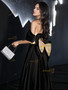 Shop 2024 ANNAKOO Black Appliques Belt Off The Shoulder Satin A Line Prom Dress Under 139