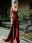 Shop 2024 ANNAKOO Spaghetti Straps Satin Sheath Column Prom Dress Under 129