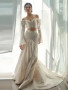 Shop 2024 ANNAKOO Long Sleeve Off The Shoulder Two Piece Satin Wedding Dress Under 189