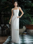 Shop 2024 ANNAKOO Straps Sheath Column Satin Wedding Dress With Slit Under 138