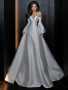 Shop 2024 ANNAKOO Long Sleeve Sweetheart Satin A Line Wedding Dress Under 159