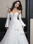 Shop 2024 ANNAKOO Long Sleeve Sweetheart Satin A Line Wedding Dress Under 159