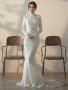Shop 2024 ANNAKOO Long Sleeves Trumpet Mermaid Lace Wedding Dress Under 189
