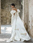 Shop 2024 ANNAKOO Satin Off The Shoulder Trumpet Mermaid Puffy Sleeves Wedding Dress Under 189