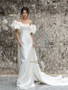 Shop 2024 ANNAKOO Satin Off The Shoulder Trumpet Mermaid Puffy Sleeves Wedding Dress Under 189