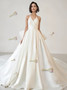Shop 2024 ANNAKOO Halter Satin A Line Bow White Wedding Dress Under 169