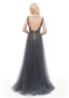  Rhinestones Satin V-neck Long Mermaid Evening Dress