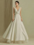 Shop 2024 ANNAKOO V Neck Tulle Ruched Satin A Line White Wedding Dress Under 189