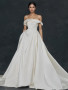 Shop 2024 ANNAKOO Off The Shoulder White Satin A Line Wedding Dress With Pockets Under 198