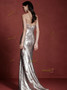 Shop 2024 ANNAKOO Silver Sweetheart Sequin Trumpet Mermaid Flower Prom Dress Under 248