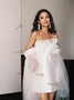 Shop 2025 ANNAKOO  Off The Shoulder Satin Tulle Short Wedding Dress Under 139