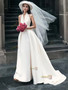 Shop 2024 ANNAKOO A Line V Neck Satin Belt Backless Wedding Dress Under 149