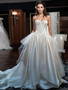 Sweetheart Lace Up Satin Ruffles Tulle Wedding Dress
