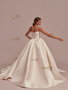 Shop 2025 ANNAKOO Sweetheart A Line Satin Sleeveless Wedding Dress With Pockets Under 189